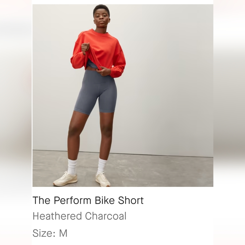 Everlane perform bike shorts in grey, medium